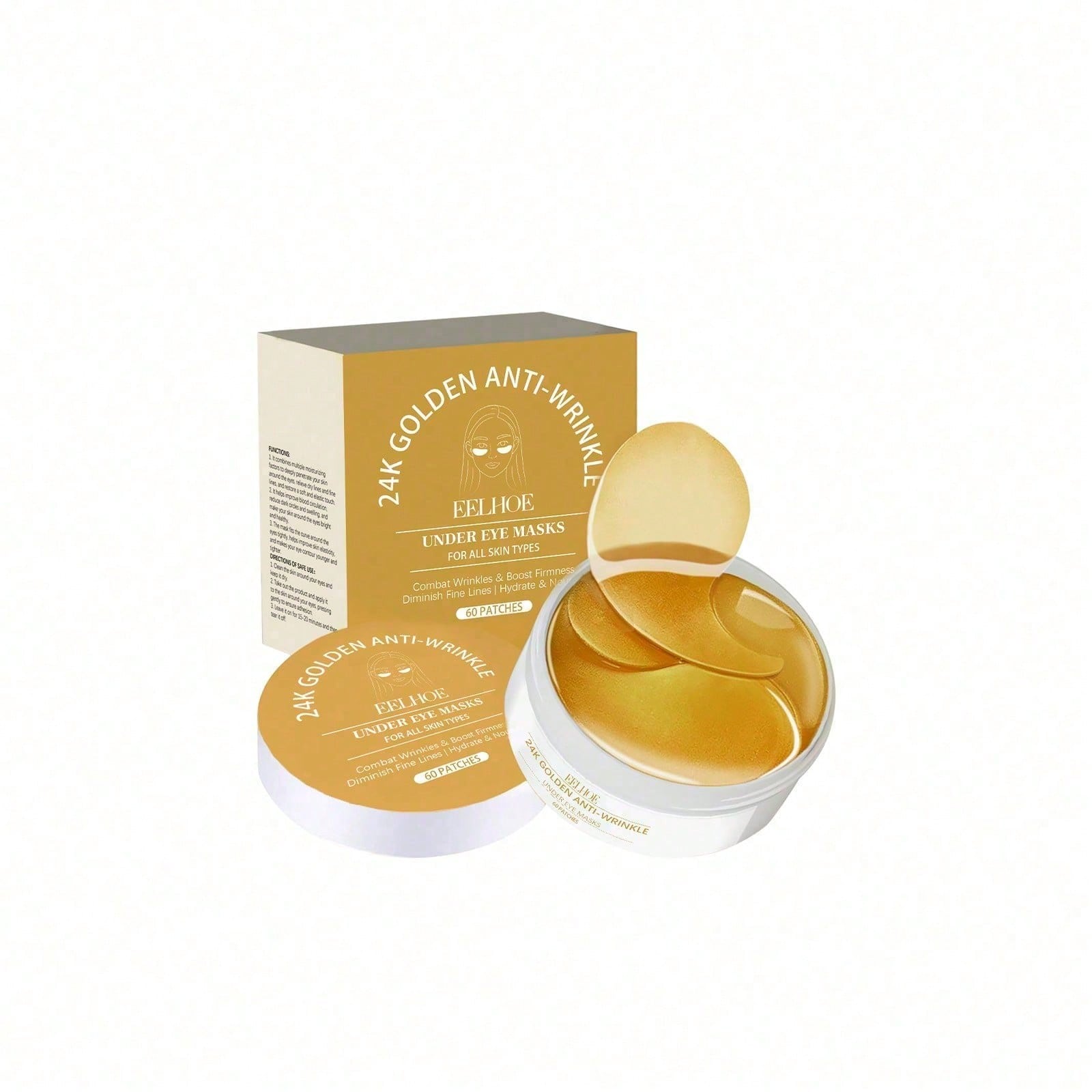 Luxury Skincare Lines - 24K Gold Eye Mask, 60 Count